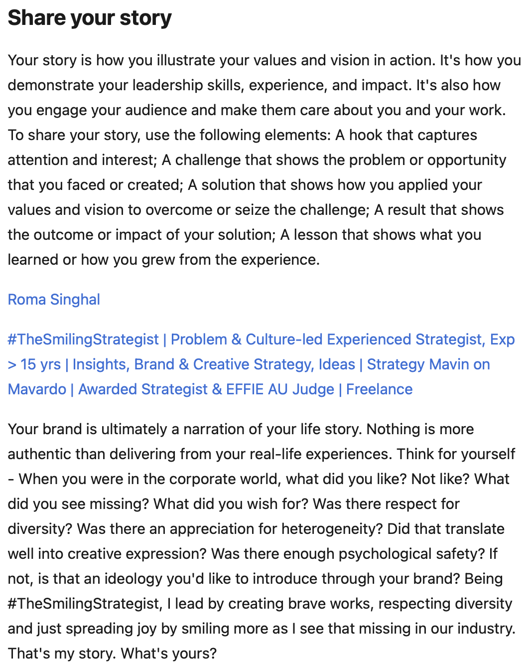 How to tell your story in your personal brand?