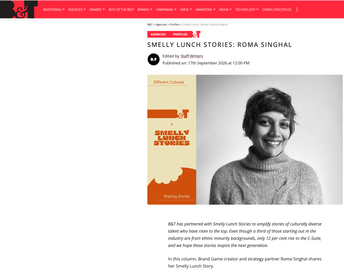 B&T and Smelly Lunch Stories – sharing The Smiling Strategist’s Smelly Lunch story
